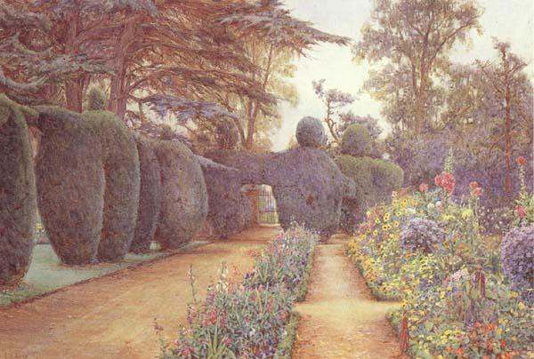 Ernest Arthur Rowe The Gardens at Campsea Ashe.Watercolur (mk46)